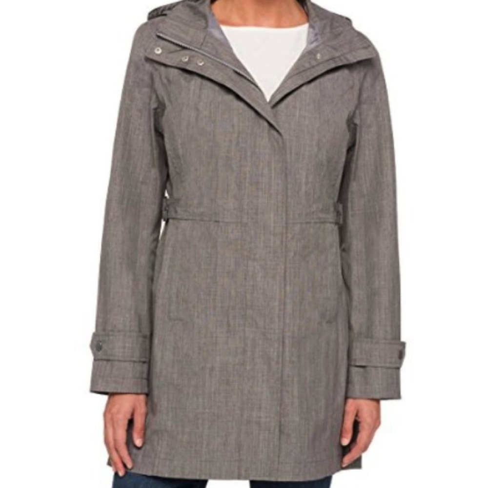 Kirkland Signature Gray Trench Coat with High Collar and Tailored Silhouette M